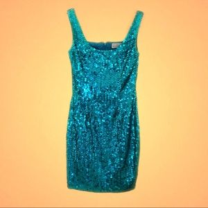 Mermaid Blue Lined Sequin Evening Gown Niteline